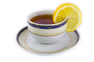 Tea cup with lemon