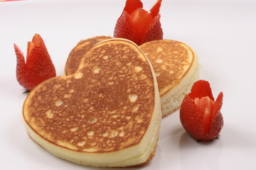 pancakes and  strawberries
