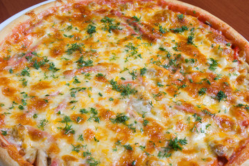Tasty Italian pizza.Close-up