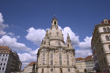 Fototapeta na wymiar Dresden Frauenkirche, Neumarkt, Saksonia