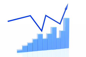 Obraz premium Diagram of business success with arrow