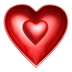 red heart in heart shell