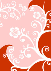 red floral background