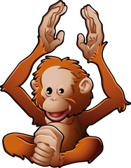 Cute Orang-utan Vector Illustration © Christos Georghiou