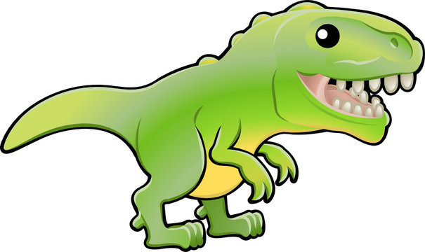 Cute tyrannosaurus rex dinosaur illustration