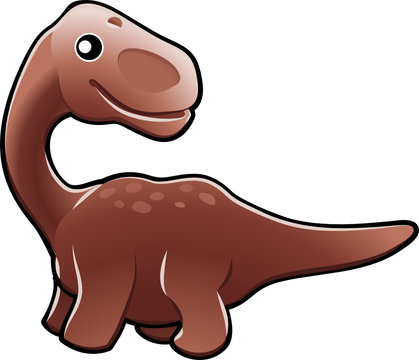recommend clip art: Cute diplodocus dinosaur illustration