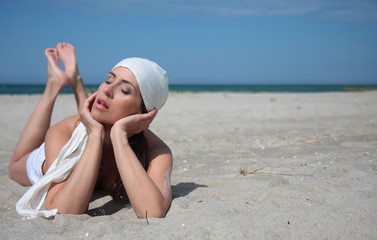 relaxing on the beach