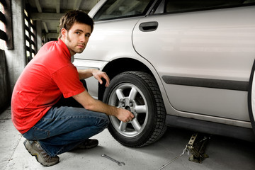 Fototapeta na wymiar Tire Repair