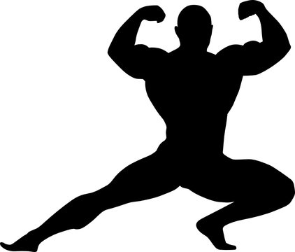 sport illustration. vector silhouette of bodybuilder