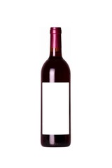 Bottle of wine with white label
