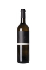 Bottle of wine with white label