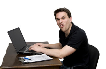 idiot with laptop