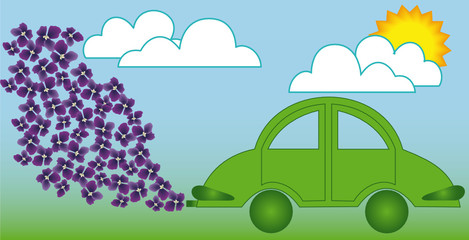Eco-car emitting violets