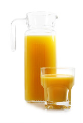 orange juice jug and glass