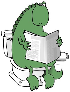 Dinosaur On A Toilet