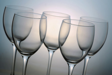 Empty wine glasses