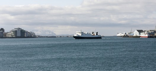 Ferry in harbour.