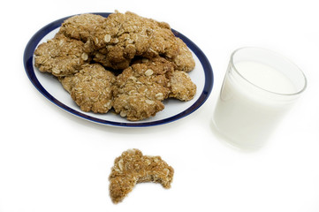 Oatmeal cookies with bite taken out of it