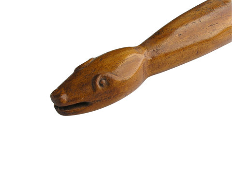 1648 - Sculpture, serpent en bois (trac&eacute; de d&eacute;tourage inclus)