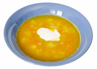 Plate with soup