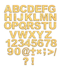Alphabet - 3d golden letters with rivets