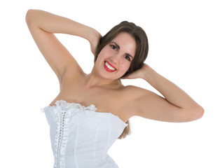 Obraz premium Girl in white corset