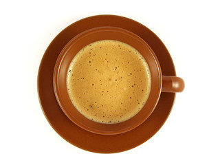 capuchino brown cup isolated on white background