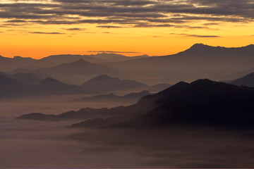 Mountains over the fog