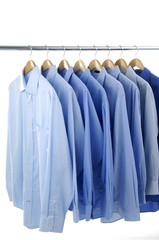 clothes hanger with shirts