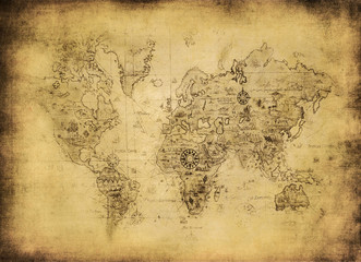 ancient map of the world. © javarman