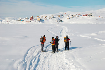 Snow shoes in Greenland - obrazy, fototapety, plakaty