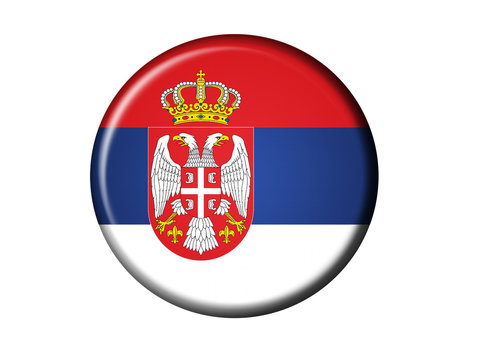 Serbien Flaggen Knopf