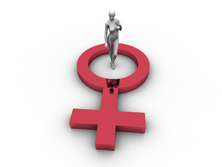 Simbolo Femminile in 3D