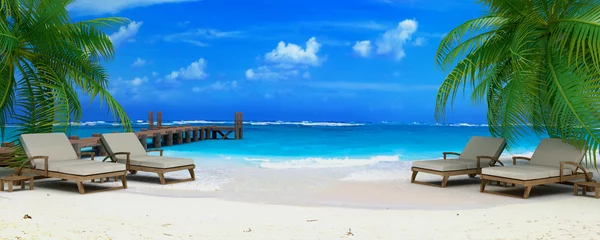 Foto op Plexiglas Caraïben caraibean beach ponton 04