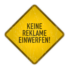 schild keine reklame einwerfern!