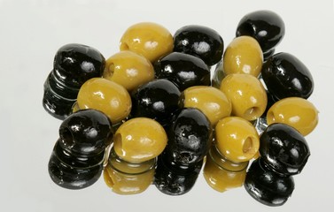 black and green olives
