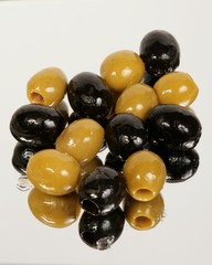 black and green olives
