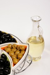 black and green olives