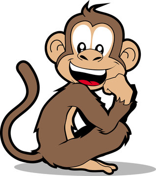 cartoon monkey smiling 
