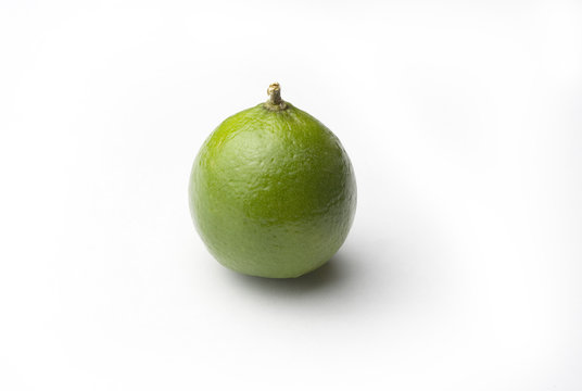 green lime on a white background