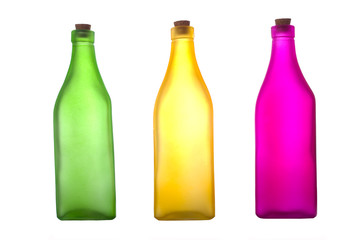 Colorful Bottles on White