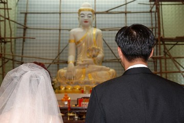 wedding ceremony in the temple