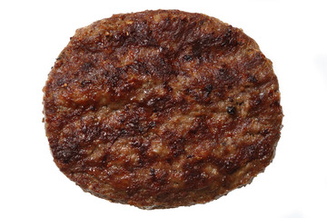 large and tasty burger hamburger bbq grilled, isolated on white