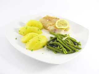 Filet de cabillaud morue, haricots, pomme de terre