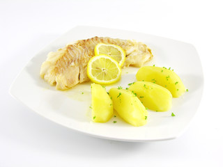 filet de cabillaud, pomme de terre, beurre