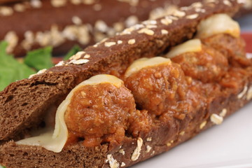 delicious meatballs sandwich