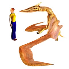 Mädchen, Auge in Auge mit Pterodactylus