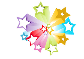 3d stars vector design