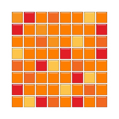 Orange and red glass tiles