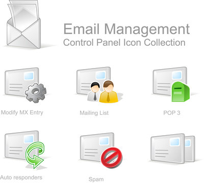 email management  - control panel icon set